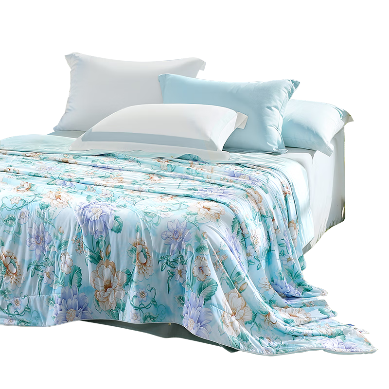 FUANNA Summer Cooling Quilt, Washable Antibacterial Air Conditioning Blanket, Summer Printed Cool Comforter, Single Person Summer Quilt, 152Ă210cm