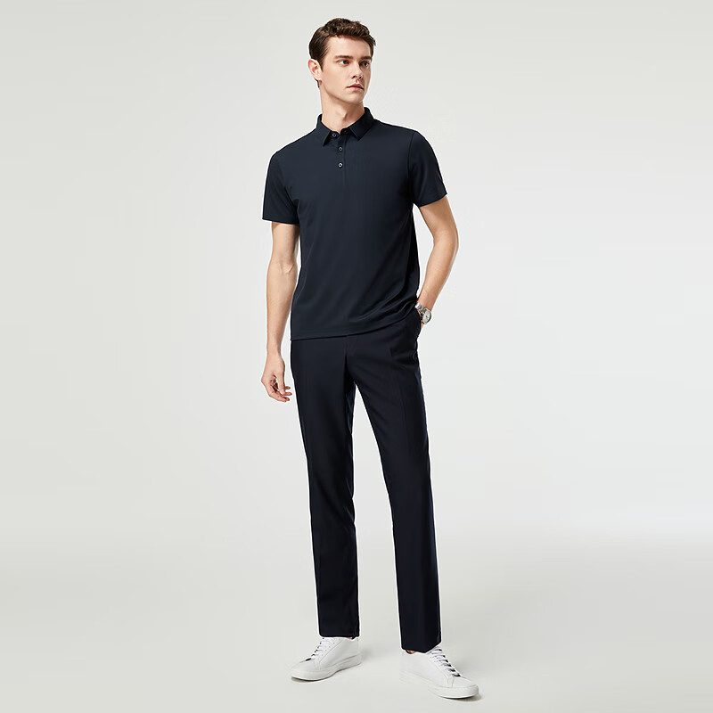 Youngor POLO Men's 2025 Summer Youth Business Casual Short Sleeve High-end POLO Shirt Navy Blue S