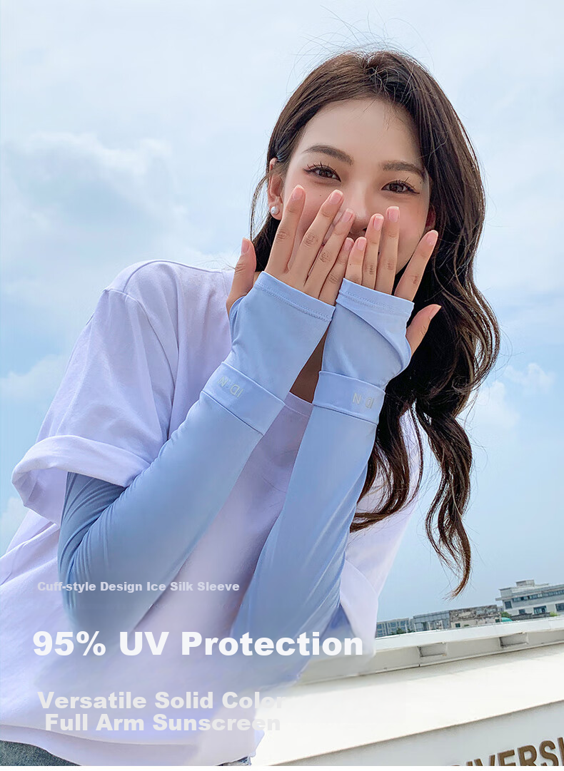 FitonTon Sun Protection Gloves for Women, Outdoor Arm Guards, Ice Silk Arm Sleeves for Summer Cycling, UV Protection Hand And Arm Covers, Accessories 1