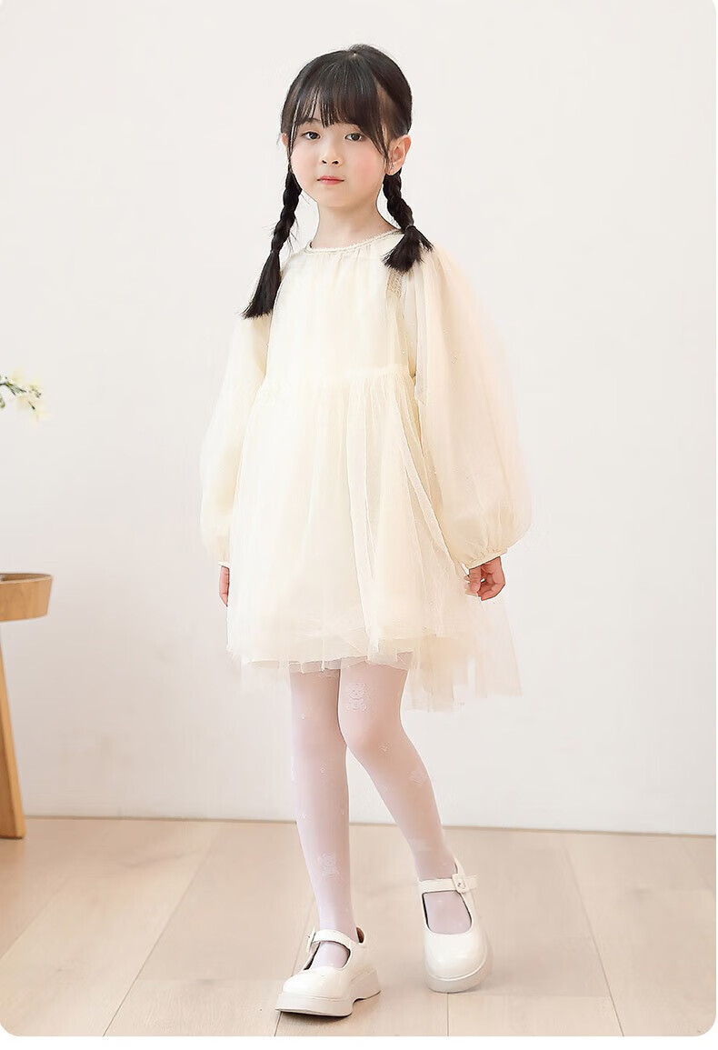 Bingxue Kapok Children's Dance Socks Summer Ultra-thin Tights Girls Anti-Snag Stockings White Mosquito-Repellent Leggings for Older Kids 19
