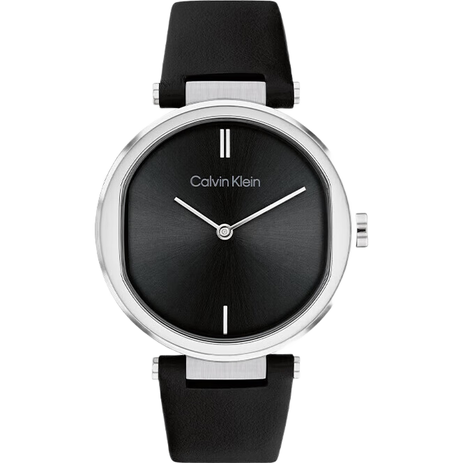 Calvin Klein CK Watch, Elegant Vintage Style Leather Strap Quartz Ladies Wristwatch, Women's Day And New Year Gift, 25200255
