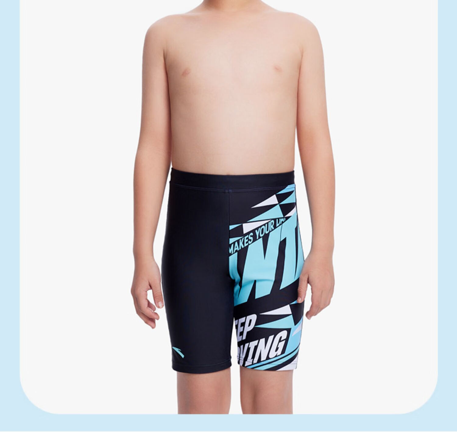 ANTA Children's Swim Shorts, Boys' Cartoon Print Knee-Length Swim Trunks, Professional Sports Training Quick-Dry Swimming Shorts for Older Childre 13