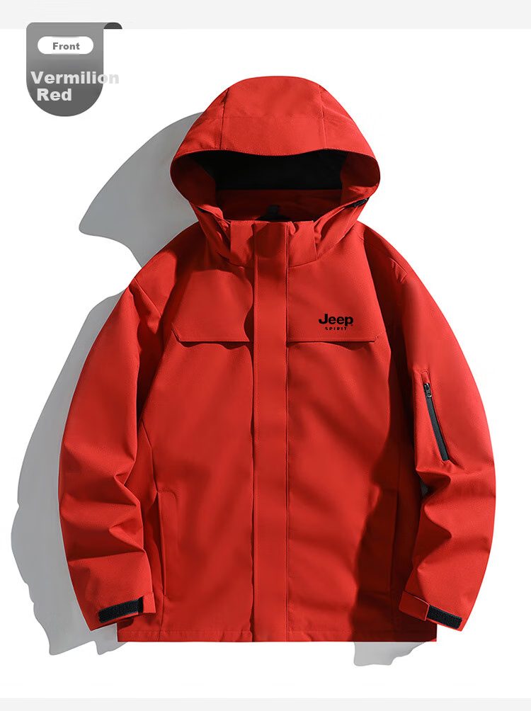 JEEP SPIRIT Men's Windproof Outdoor Jacket, Versatile Mountaineering Coat for Spring And Autumn, Black, Size L 8