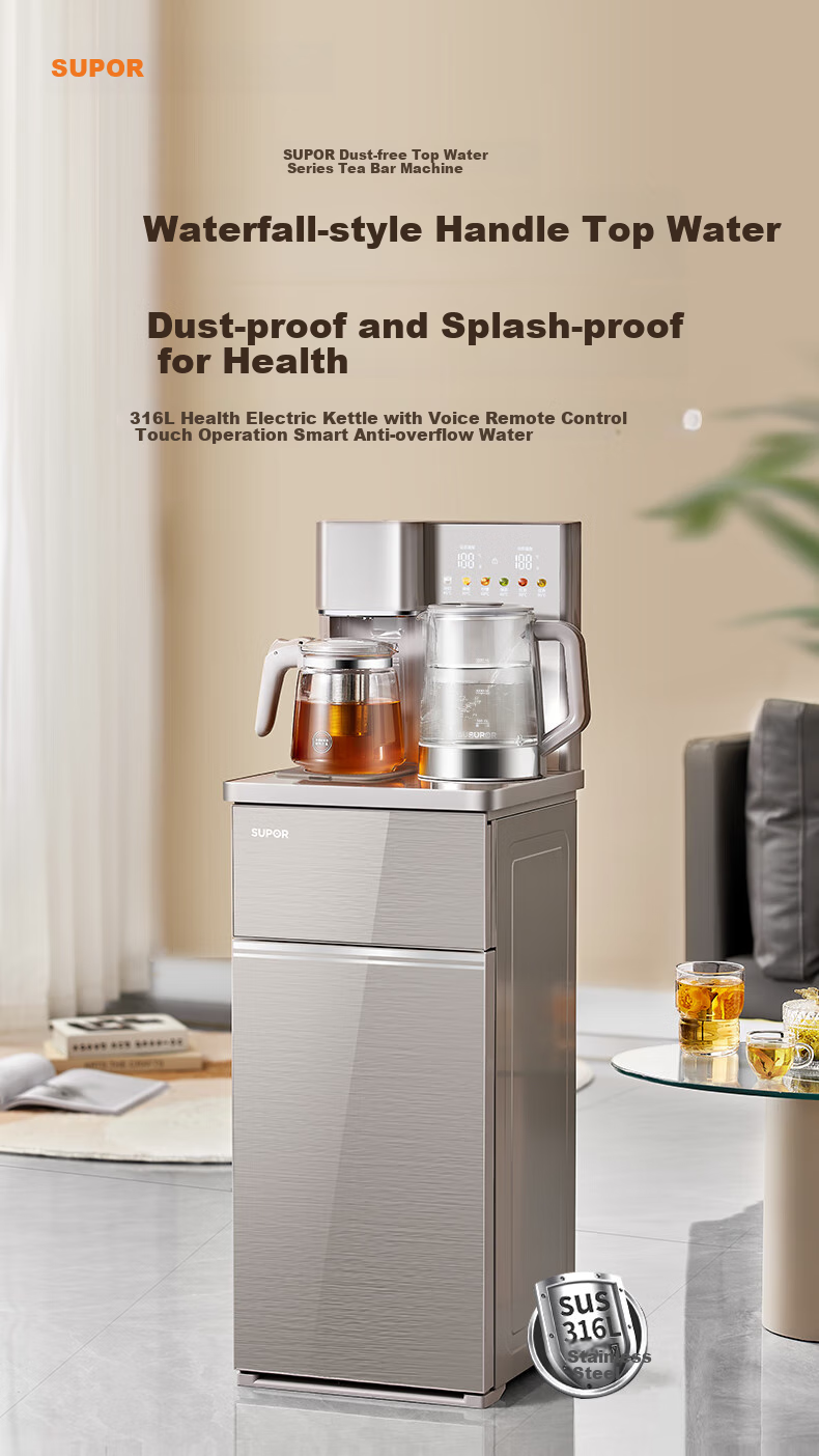 SUPOR Dust-Free Water Dispenser Tea Bar Machine, High-End Living Room New Water Dispenser, Remote Control Smart Bottom-Loading Anti-Overflow Tea Bar Cabinet Integrated Household Kettle SW-CBJ70 1