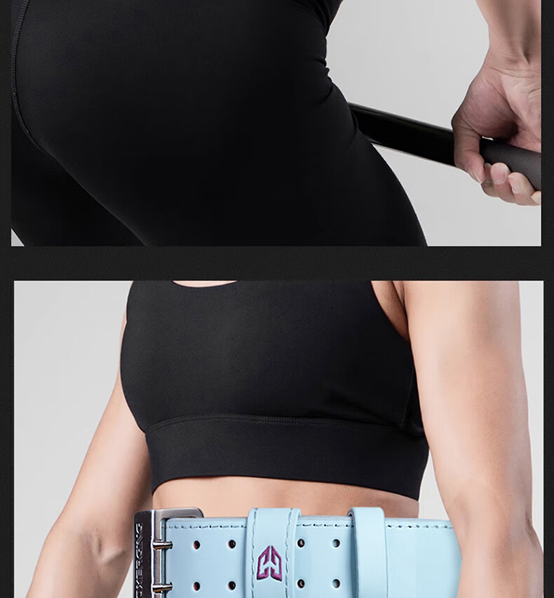 GINGPAI SPORT Women's Fitness Belt Genuine Leather Waist Support Professional Abdominal Compression Training Brace Pink Size L 15