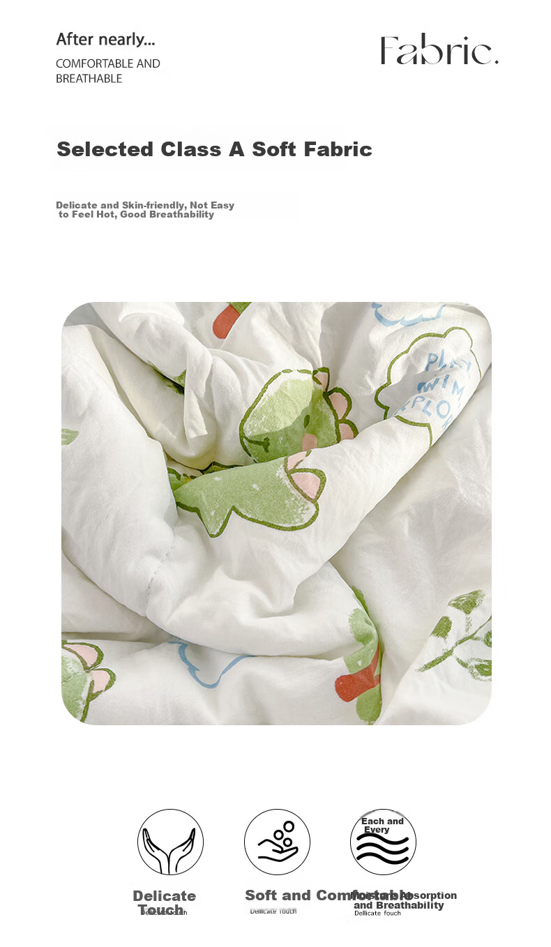 Wuyinliangpin Class A 20% Soybean Fiber Air Conditioning Quilt, Washable Summer Cool Quilt, Double Bed Comforter, 200*230cm, Dinosaur Planet Desig 3