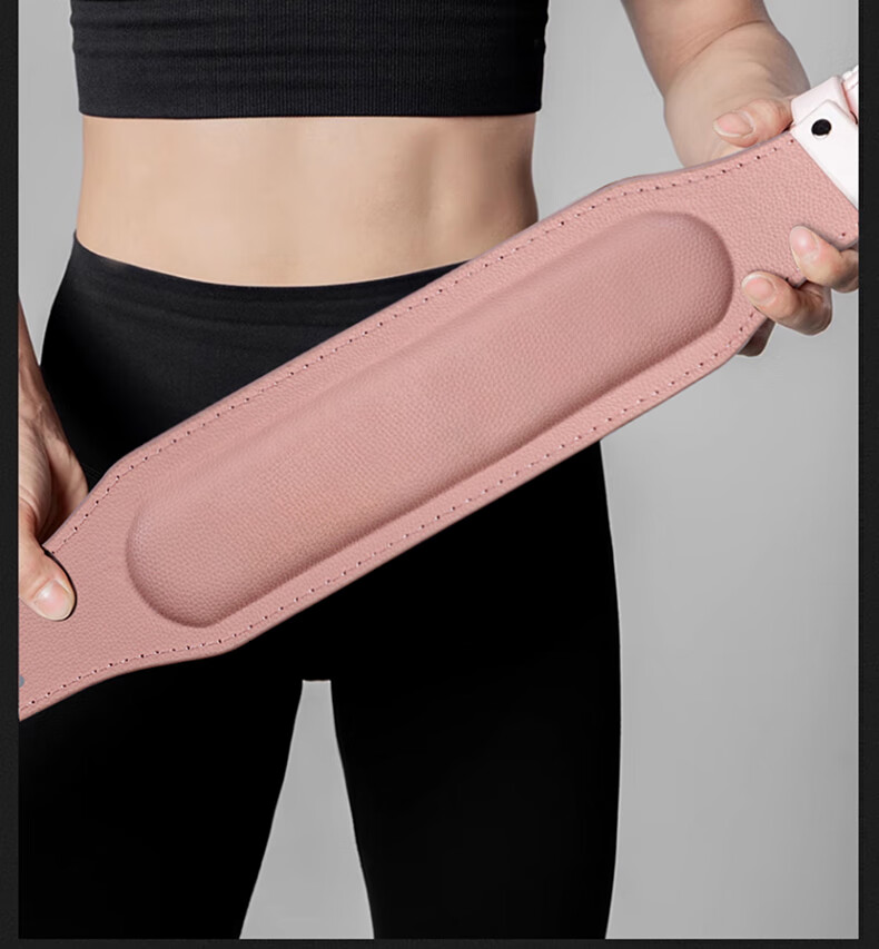 GINGPAI SPORT Women's Fitness Belt Genuine Leather Waist Support Professional Abdominal Compression Training Brace Pink Size L 7