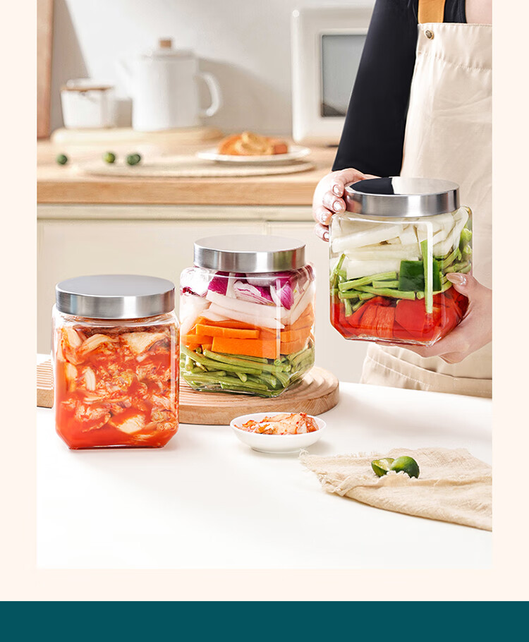 Baijie Sealed Jars for Jam, Honey, Bird's Nest, Liquor Infusion, Pickles, And Kimchi, Set of 6 6