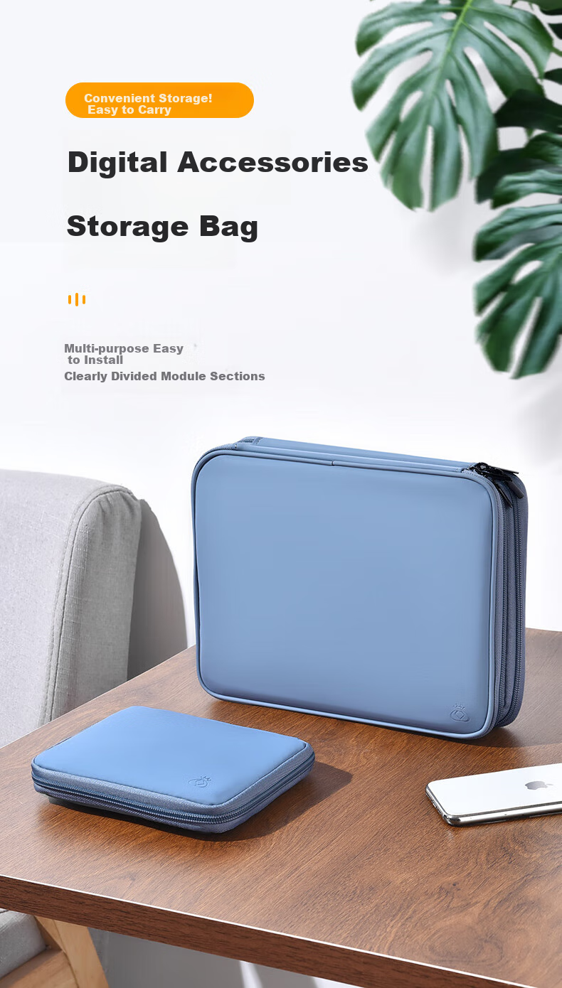 Milooky Digital Accessory Storage Bag Portable USB Drive Tablet IPad Charger Earphone Data Cable Makeup Bag Multifunctional 1