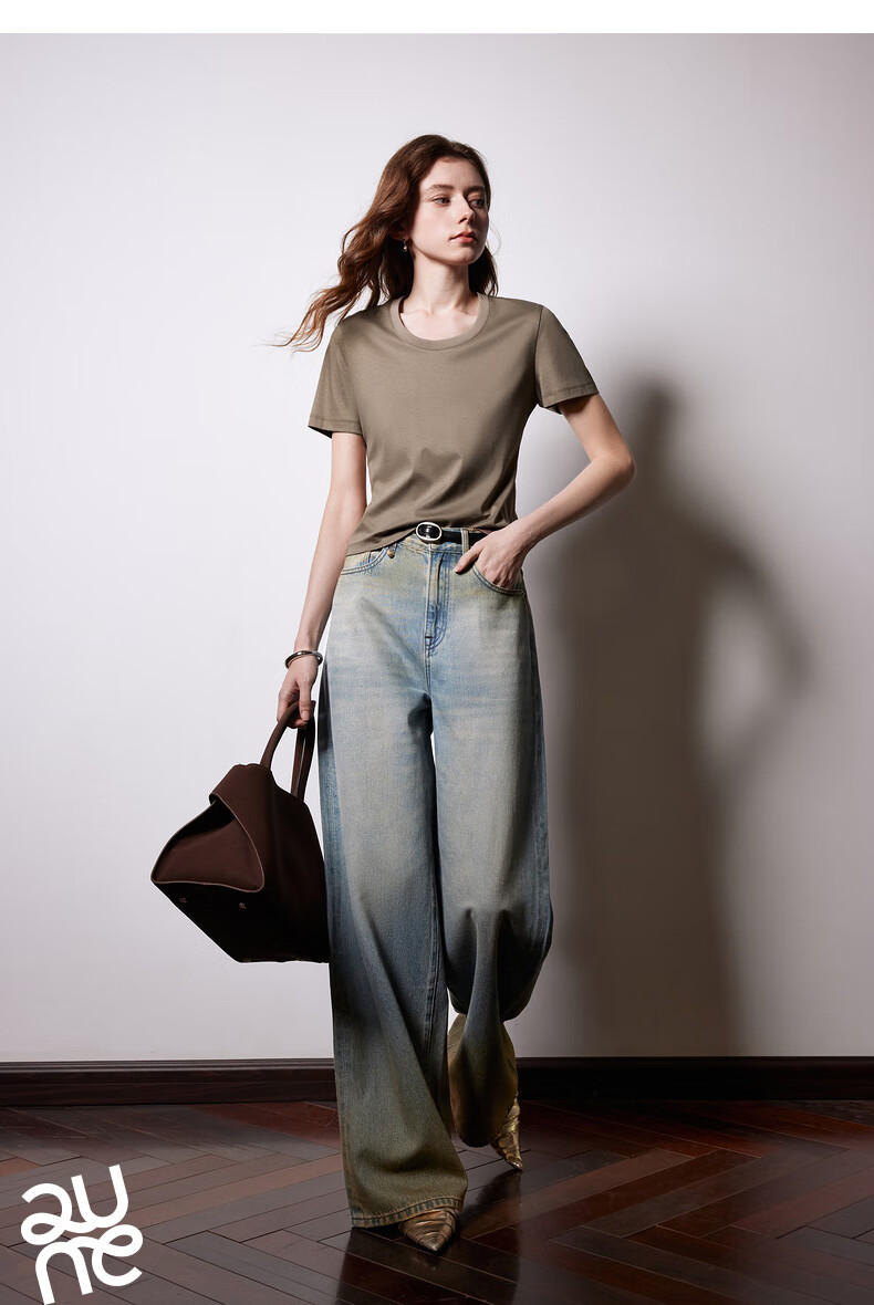 Chuyu Mulberry Silk T-Shirt for Women, 2025 New Style, Mandarin Collar Short Sleeve Simple Versatile Top, Ice Lake Blue, M 9