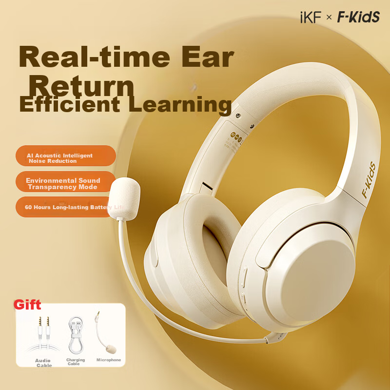 IKF Fkids H2 Over-Ear Bluetooth Wireless Headphones, Professional Recitation And Memorization Headphones, Immersive Student Online Class English Exam Learning And Memorization Specialized