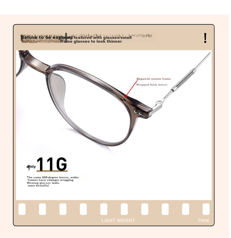 CAPONI Anti-Blue Light Tinted Glasses for Women, Anti-Radiation Non-Prescription Glasses, Ultra-Light, Bare-Faced Korean Style, Face-Slimming Eyeglass Frames, Trendy 4