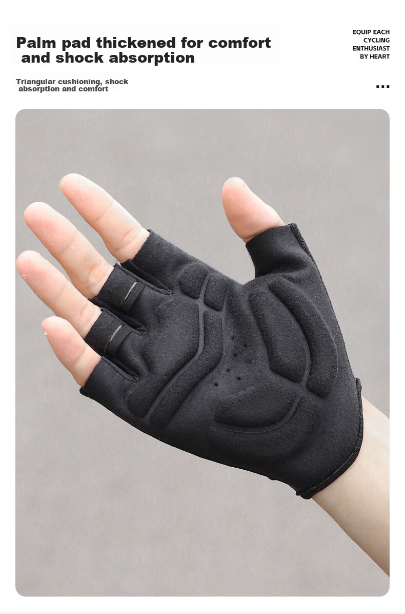 WestBiking Bicycle Riding Gloves, Thickened Shock-Absorbing Fingerless Gloves, Breathable Short Finger Gloves, Unisex Gloves for Men And Women, White, XL 4