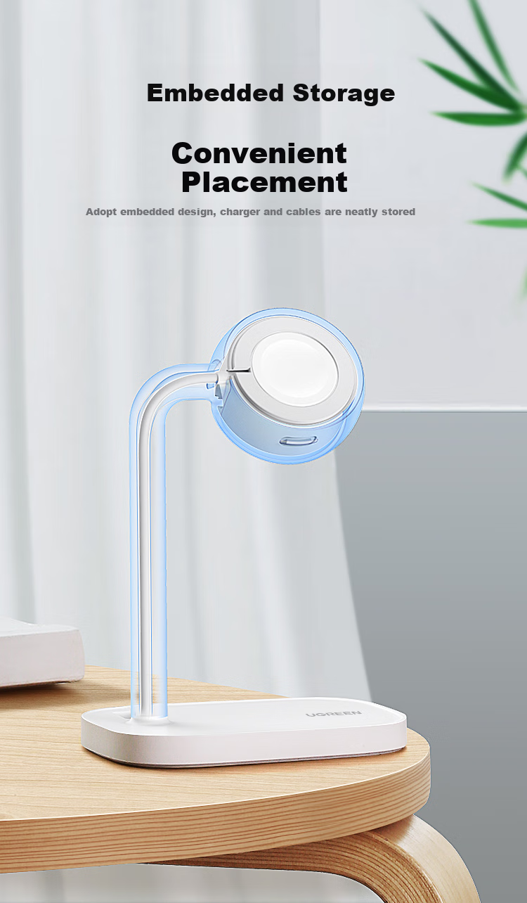 UGREEN Watch Charging Stand, Compatible with IWatch And Apple Series, for Apple Watch 3/4/5/6/7/8/S9/S10/S11, Desktop Wireless Charging Dock 4