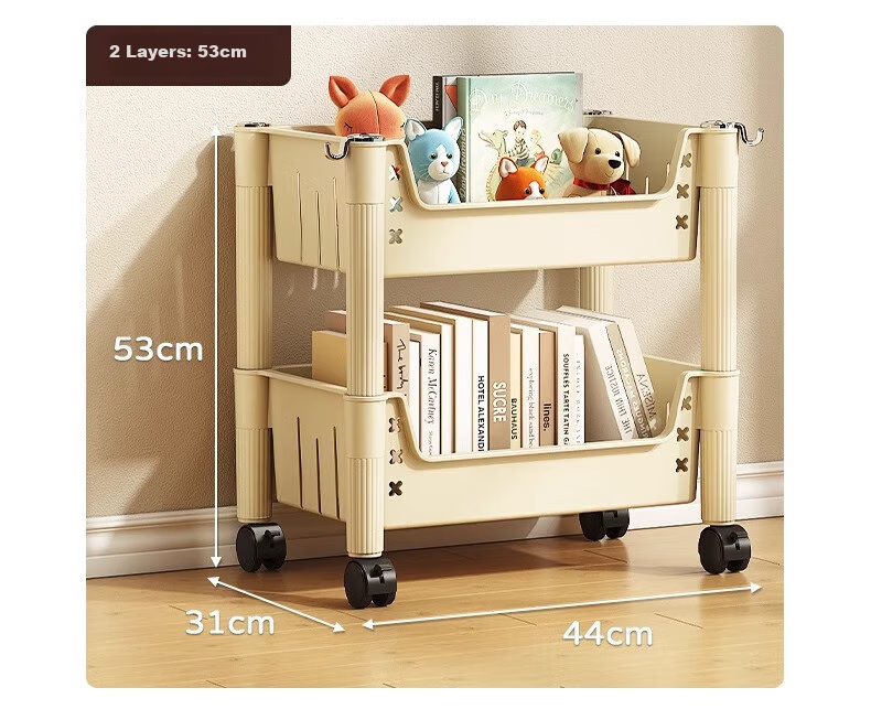 Quanpinwu Movable Bookshelf Storage Rack, Floor-Standing Bookcase, Bag Organizer Shelf, Storage Rack, Snack Shelf, Small Cart, Small Bookshelf 13