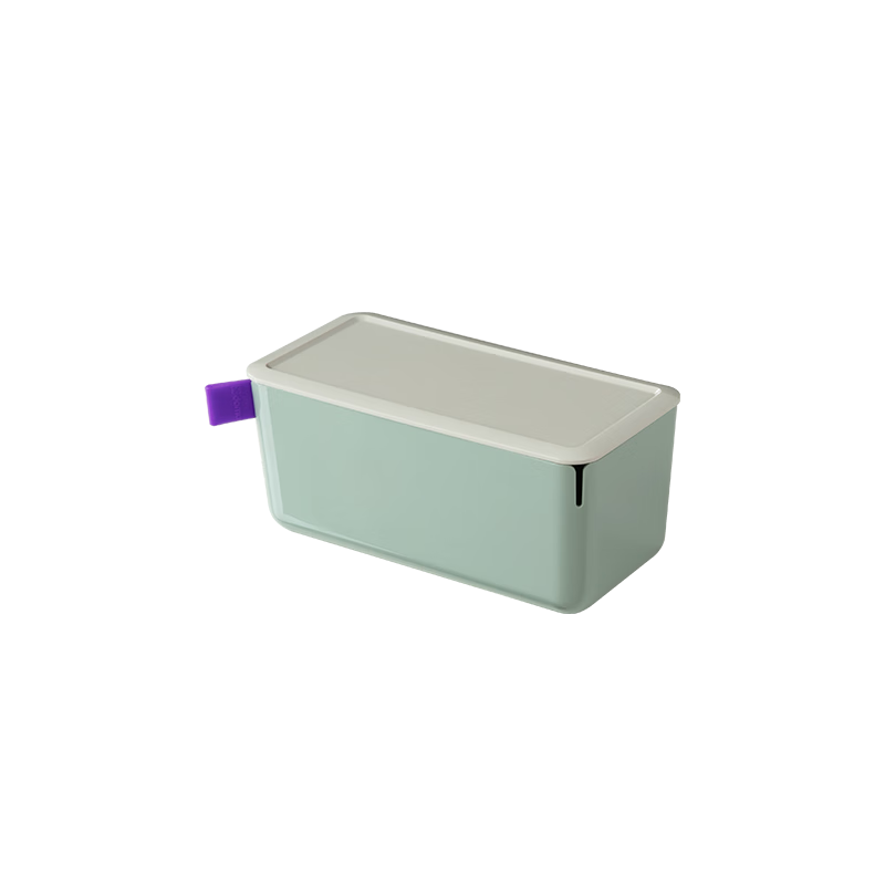 Deli [Volume 1.1L] Small Desktop Storage Box with Lid, Dust-Proof, Pen Holder, Stationery Organizer, Cosmetic Mini Box, Small Item Storage Container, XDM10 Gree