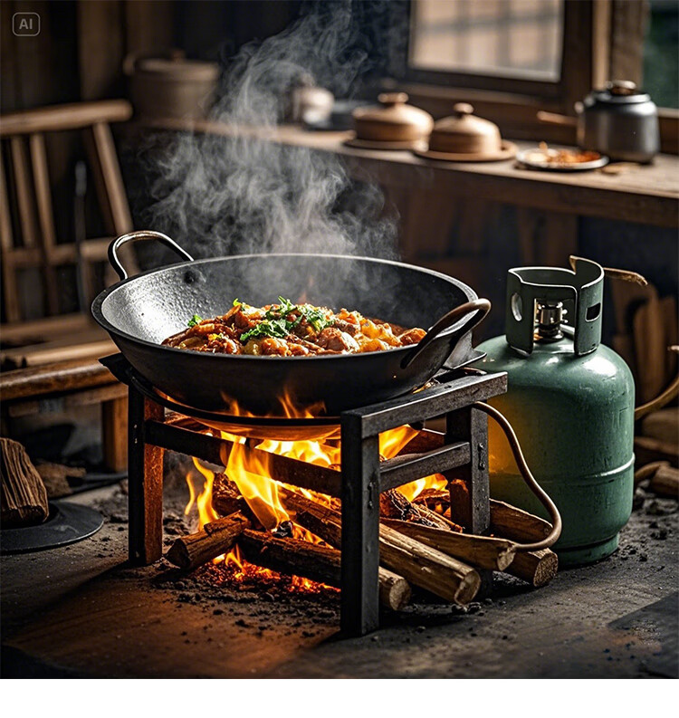 Quanshi Double-Handled Commercial Large Iron Wok, Non-Coated Non-Stick Frying Pan, Gas Stove Wok for Restaurants And Cafeterias, Round Bottom Stir-Fry Pan, 55cm 1