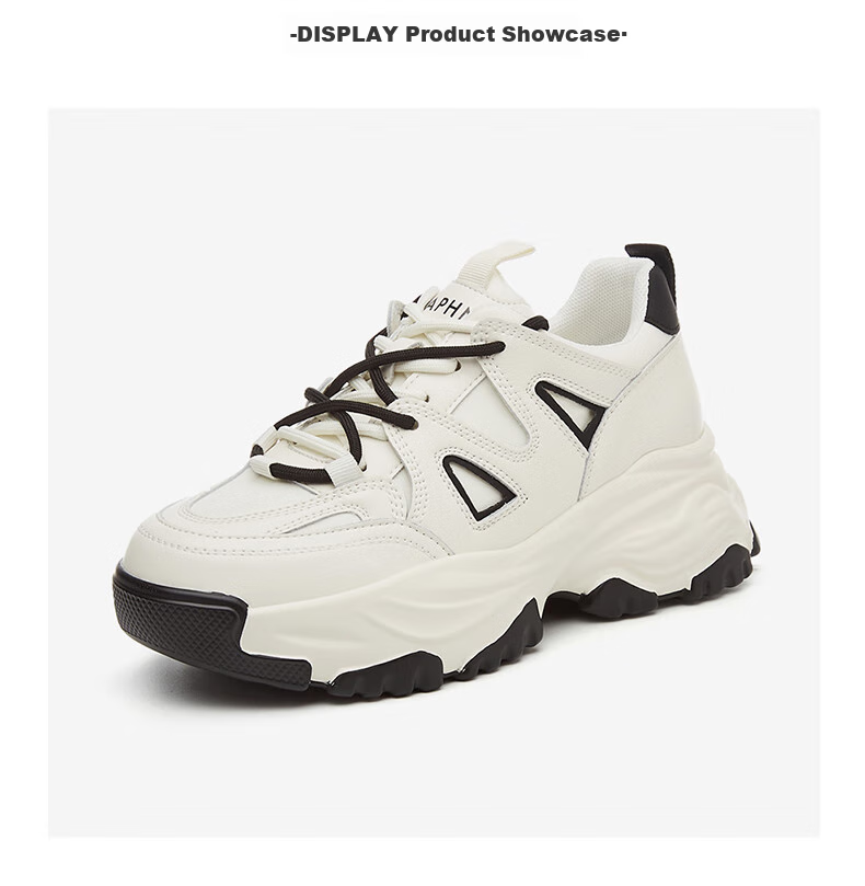 DAPHNE Women's Dad Shoes, Versatile Casual Shoes, Height-Increasing Slimming Low-Top Sneakers, 4623101044, Milk Tea Color, Size 36 17