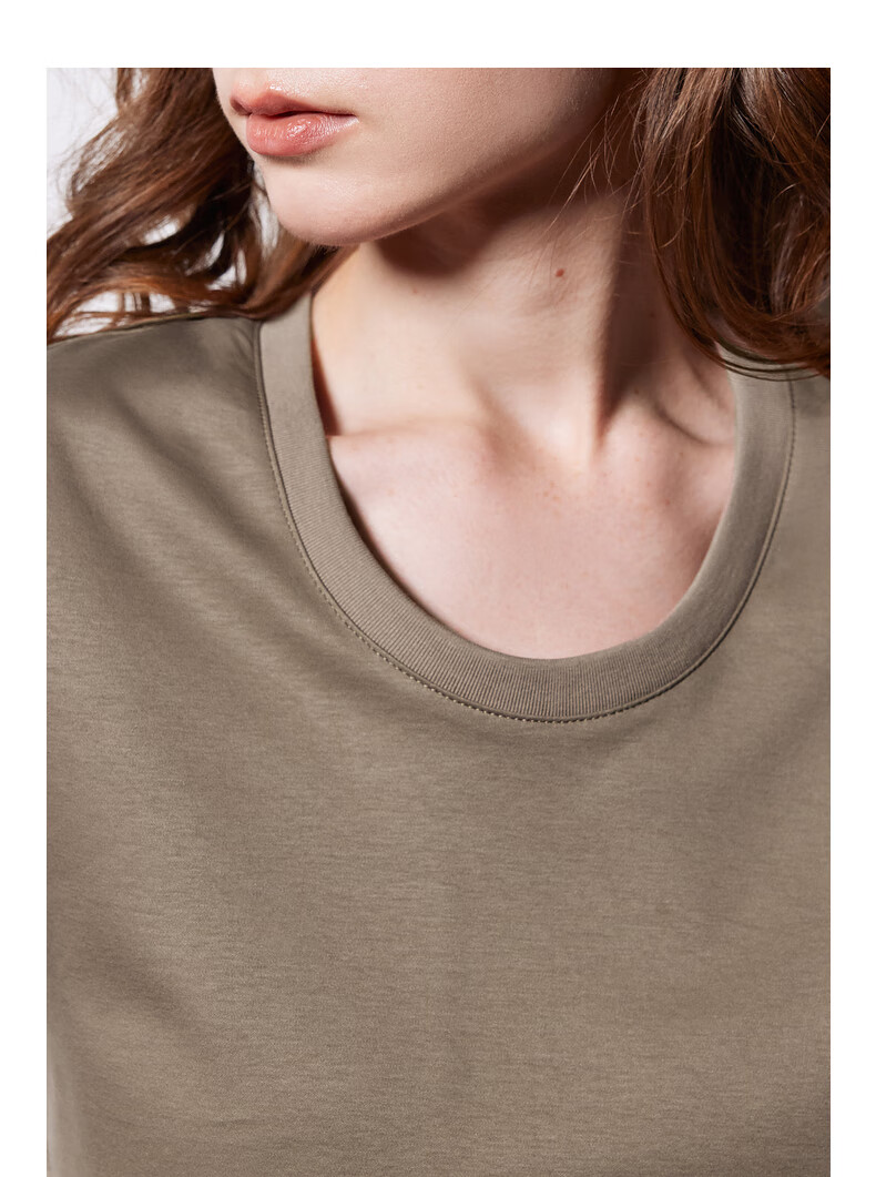 Chuyu Mulberry Silk T-Shirt for Women, 2025 New Style, Mandarin Collar Short Sleeve Simple Versatile Top, Ice Lake Blue, M 5