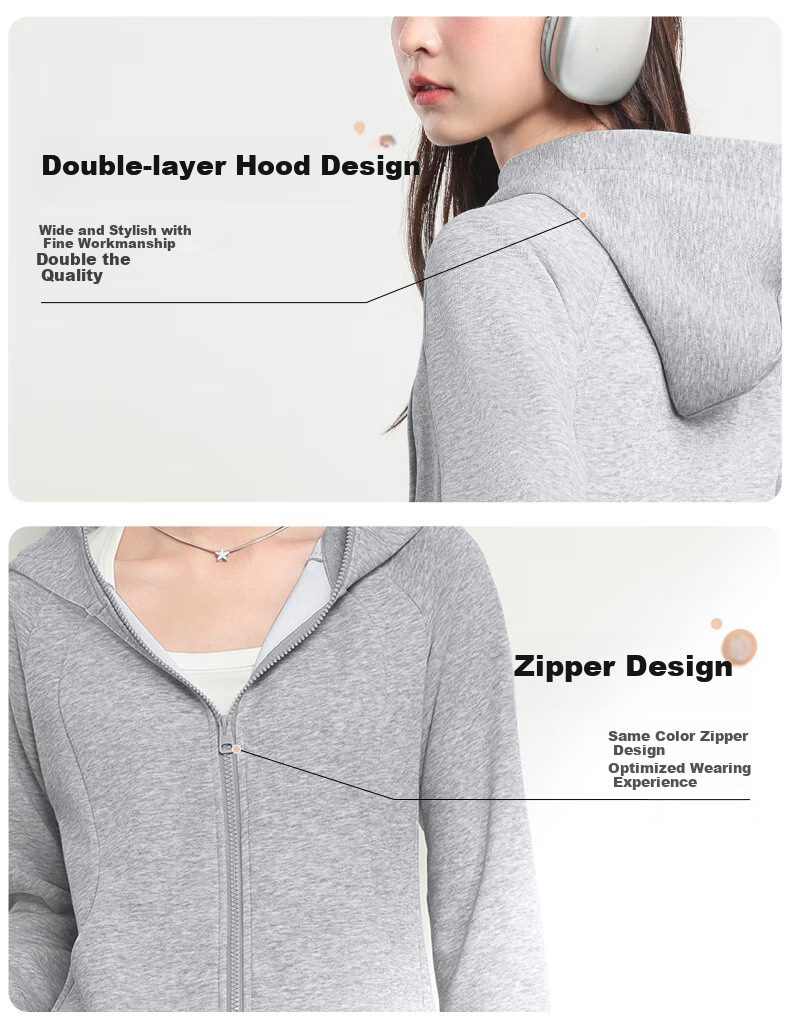 MJ STYLE Waist-Cinching Hooded Sweatshirt Jacket for Women, New Spring And Autumn 2026 Style, Petite Solid Color Slim-Fit Zip-Up Cardigan Top 5