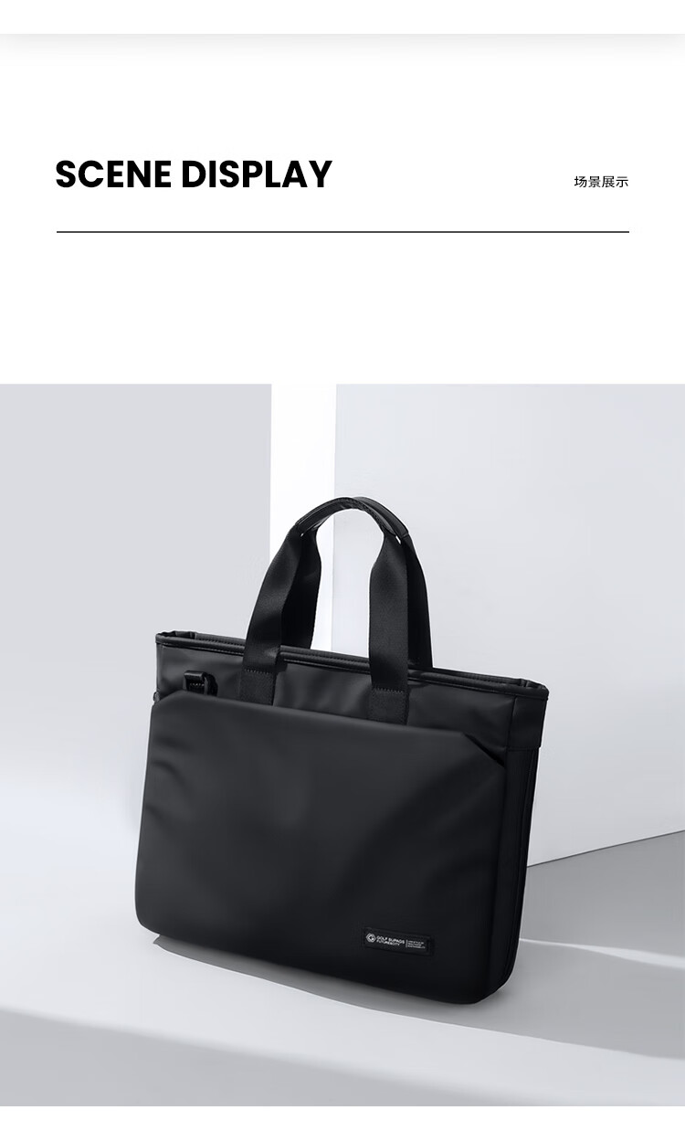 GOLF Business Briefcase Men's Expandable 14/16 Inch Laptop Bag Multi-Compartment Office Document Bag 14