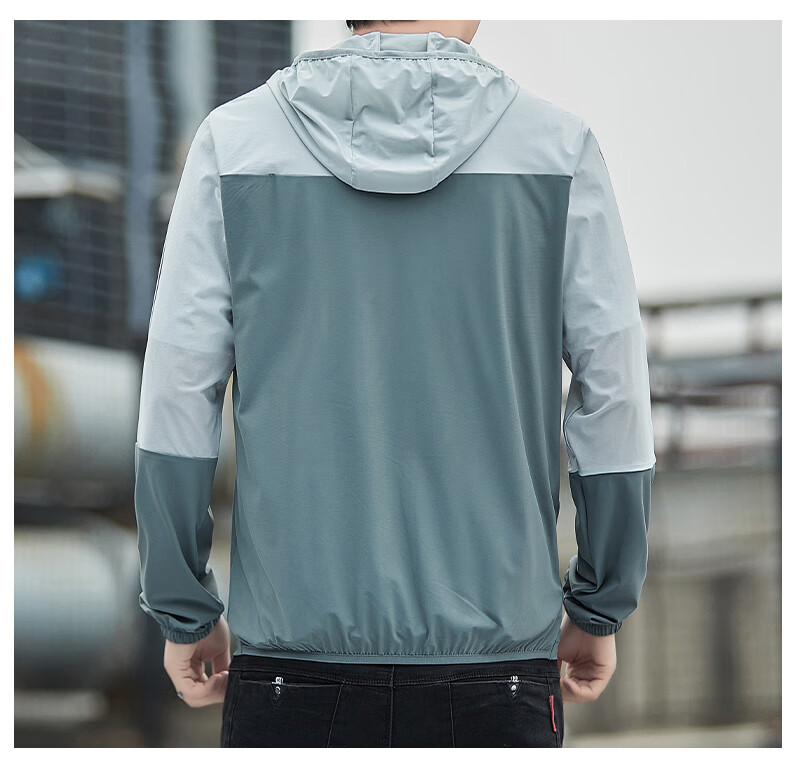 ROMON Men's Summer Sun Protection Jacket Ice Silk Breathable Casual Outdoor UV Protection Fishing Quick-Dry Coat 1226 Dark Blue 6X 17