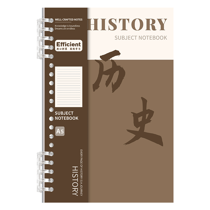 Zuolanzhe Back-to-School Essential A5 Thickened Loose-Leaf Notebook for Middle and High School Students Detachable Refill History Subject Notebook