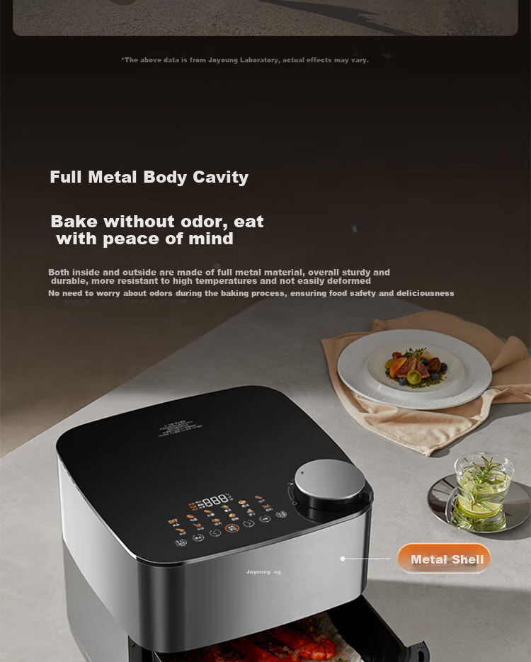 Joyoung Home 8L Air Fryer with No-Flip Design, Air Roasting Machine, All-Metal 3D Interior, Water-Filling Compartment, Oil-Free Low-Fat Electric Fryer KL80-V589 32