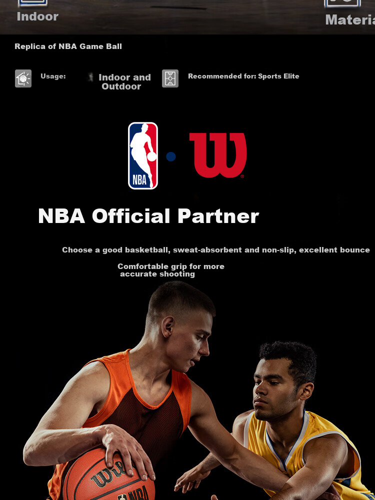 Wilson NBA ETERNAL PLUS Series No. 7 Basketball, New Moisture-Absorbing PU Adult Basketball 2