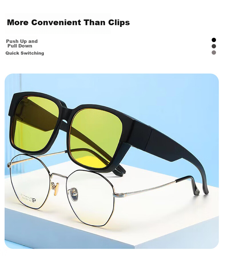 HB [Suitable for Myopia] Foldable Polarized Sunglasses, Myopia Glasses Clip-On, Driving Sun Protection Fishing Glasses 5