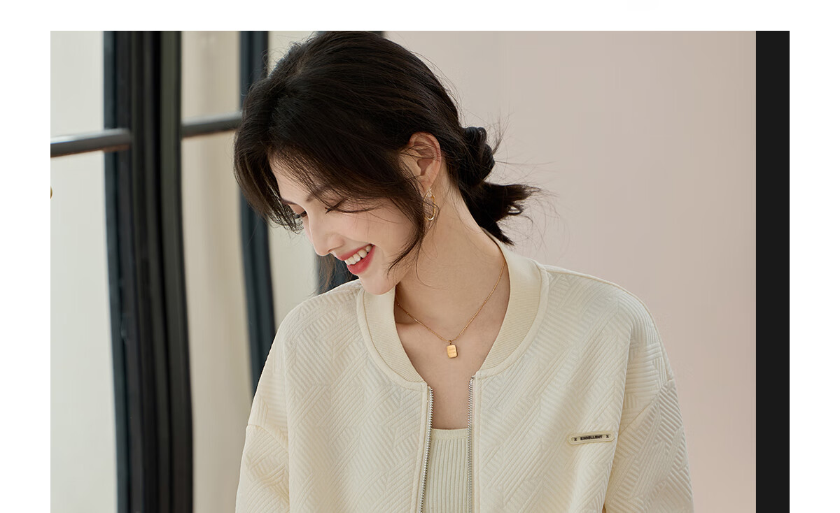 Taxiang Women's Short Jacket, Spring And Autumn Baseball Style Coat, Korean Version Cardigan, Casual Outerwear, T143U2035 3