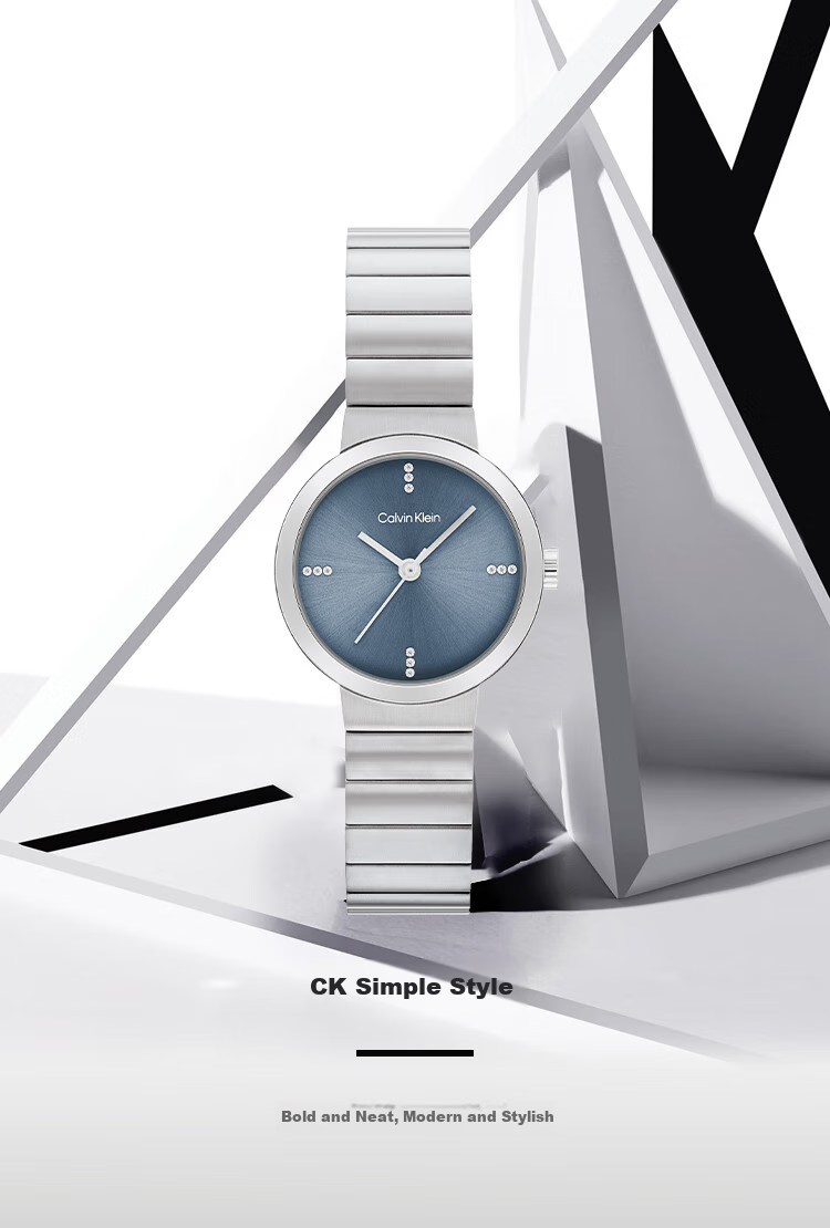 Calvin Klein CK Watch Elite Steel Strap Quartz Blue Dial Unisex Wristwatch Birthday New Year Gift 25200415 1