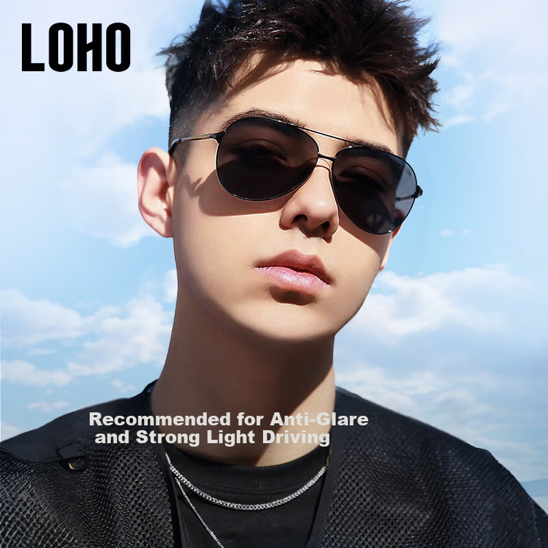 LOHO Classic Aviator Sunglasses, Polarized Sunglasses, Fishing And Driving-Specific, Sun Protection, Gift for Men, LHK002