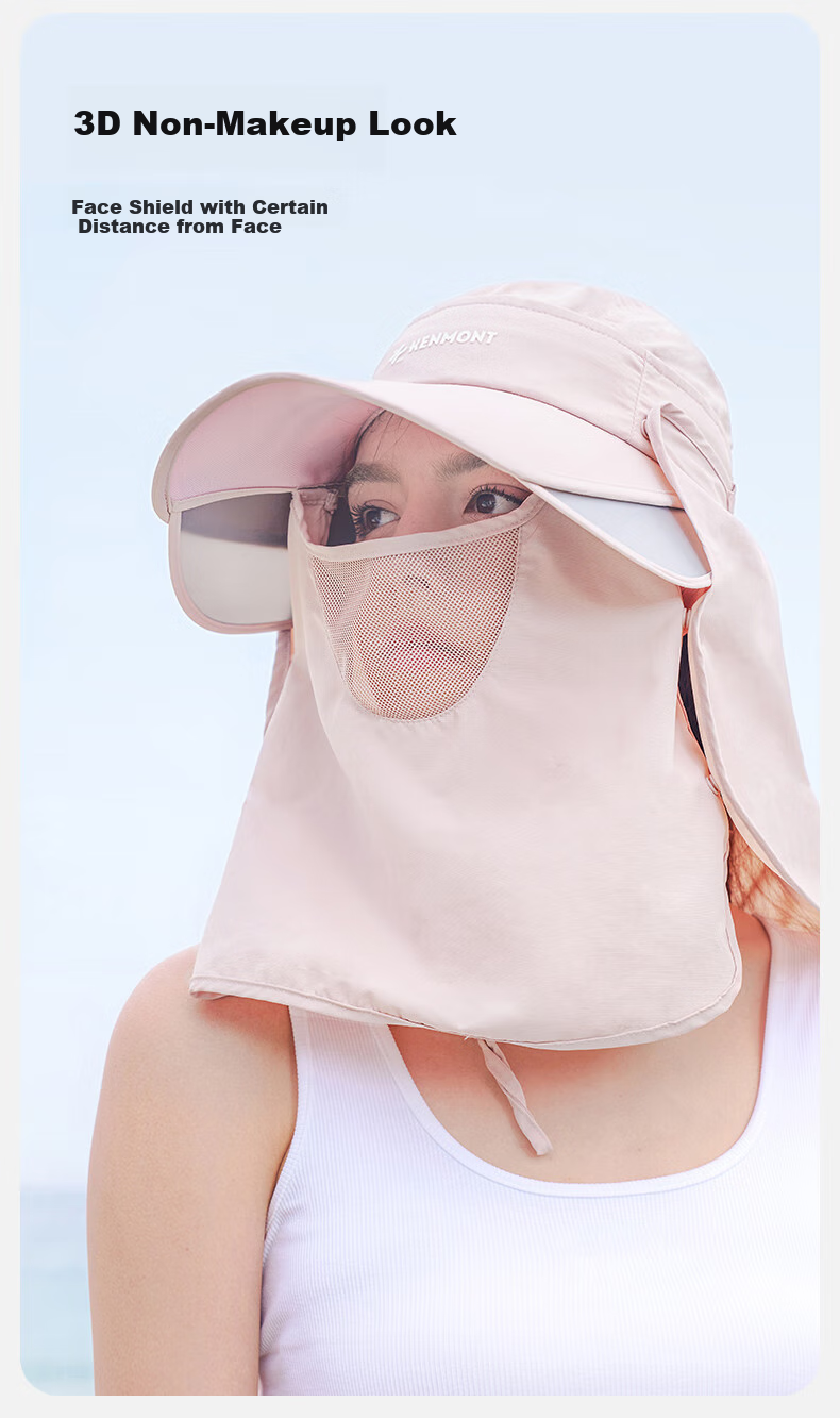 Kenmont Magnetic Face Mask Full-Face Sun Protection Hat for Women, UV-Resistant Neck Guard Quick-Dry Visor Sun Hat Km-3273 6