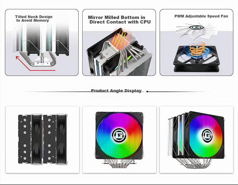 Apexgaming P6BG High-Performance 6-Heatpipe Direct-Contact Single Tower Cooler 2