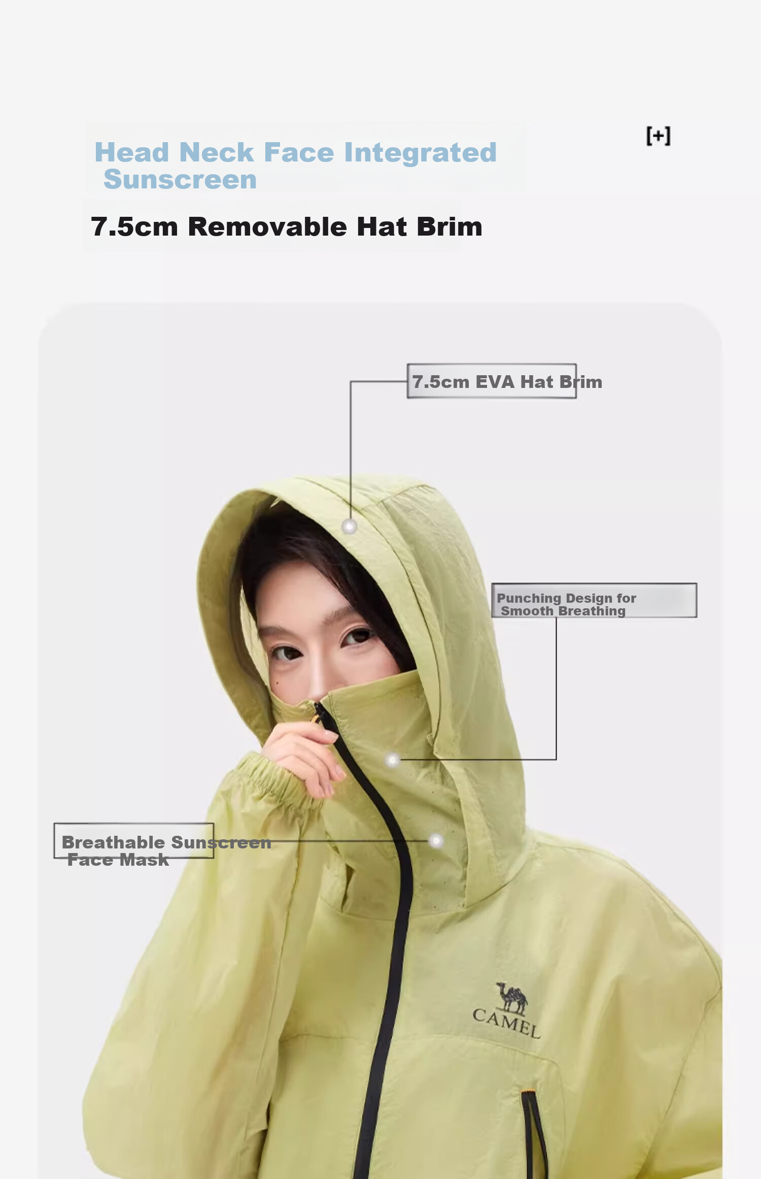 CAMEL [Wang Junkai's Choice] Sun Protection Clothing UPF50+, Breathable, Cool-Feeling, UV-Resistant Outdoor Fishing Jacket 7