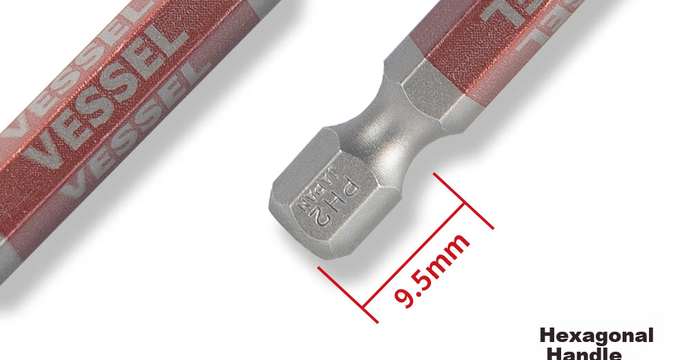 VESSEL Weiwie Screwdriver with Magnetic Tip, Single-Head Screwdriver Bit, Long And Short Groove Phillips Head PH2X100mm, 2-Piece Set 13