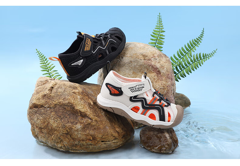 Dr. Jiang Toddler Walking Shoes Summer Boys Comfortable Breathable Closed-Toe Children's Sandals 2B14A2041AM Black Size 30 5