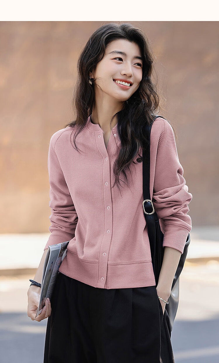 Dme [Natural Series] Spring And Autumn Korean-Style Waffle Texture Four-Button Slim-Fit Women's Jacket 15