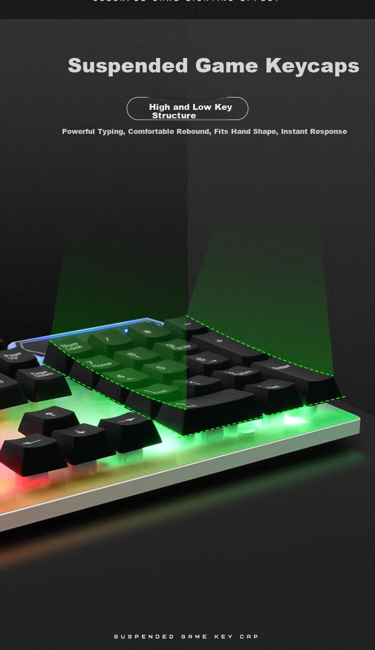 Lingshe Wireless Keyboard And Mouse Combo, Full-Size Keyboard, Business Office USB, Compatible with Laptops, Desktops, And All-In Computers, T906, Black 2