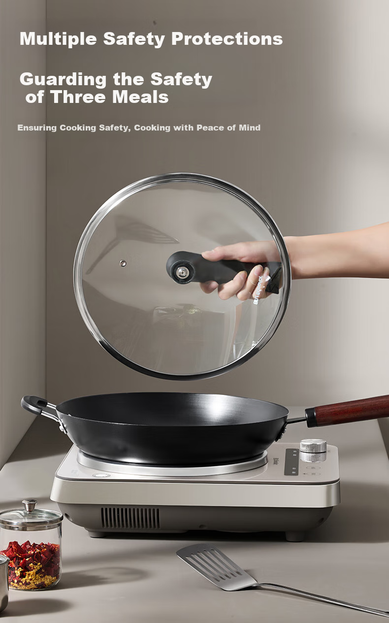 Joyoung Induction Cooker, Concave Electromagnetic Stove, Household Countertop Model, 3500W High Power, Stir-Fry Intense Flame Stove, Multifunctional Deep Concave Arc Surface Cooker N3501 [With Free Special Iron Pot] 16