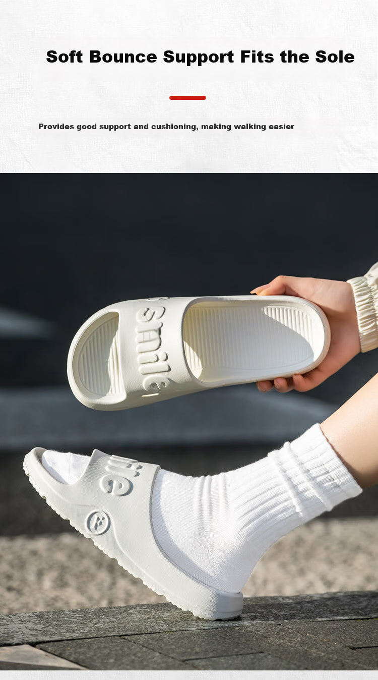 Jiayi Slippers Unisex Thick Sole Soft Elastic Outdoor Bathroom Sandals Night Black Size 42-43 JY2521 10