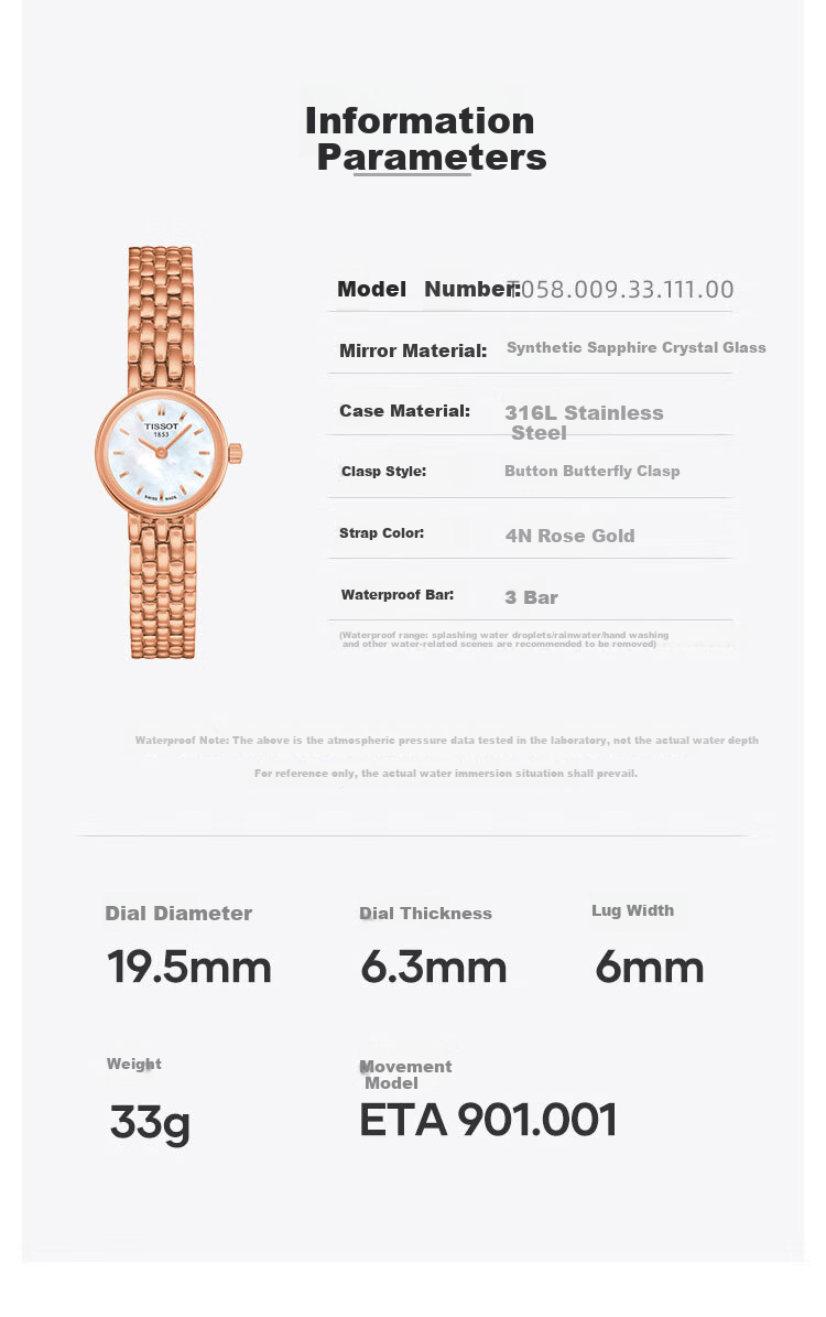 TISSOT Watch, Little Beauty Series Women's Watch, Swiss Quartz Ladies Steel Strap Wristwatch, Fashionable Timepiece, Birthday Gift 3