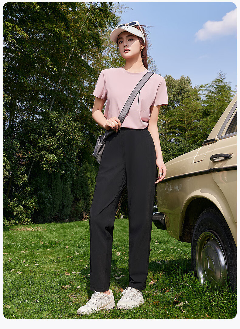 BOPRUIEY Women's Ice Silk Quick-Dry Summer Thin Draped Anti-Mosquito Cool Straight-Leg Harem Pants 16