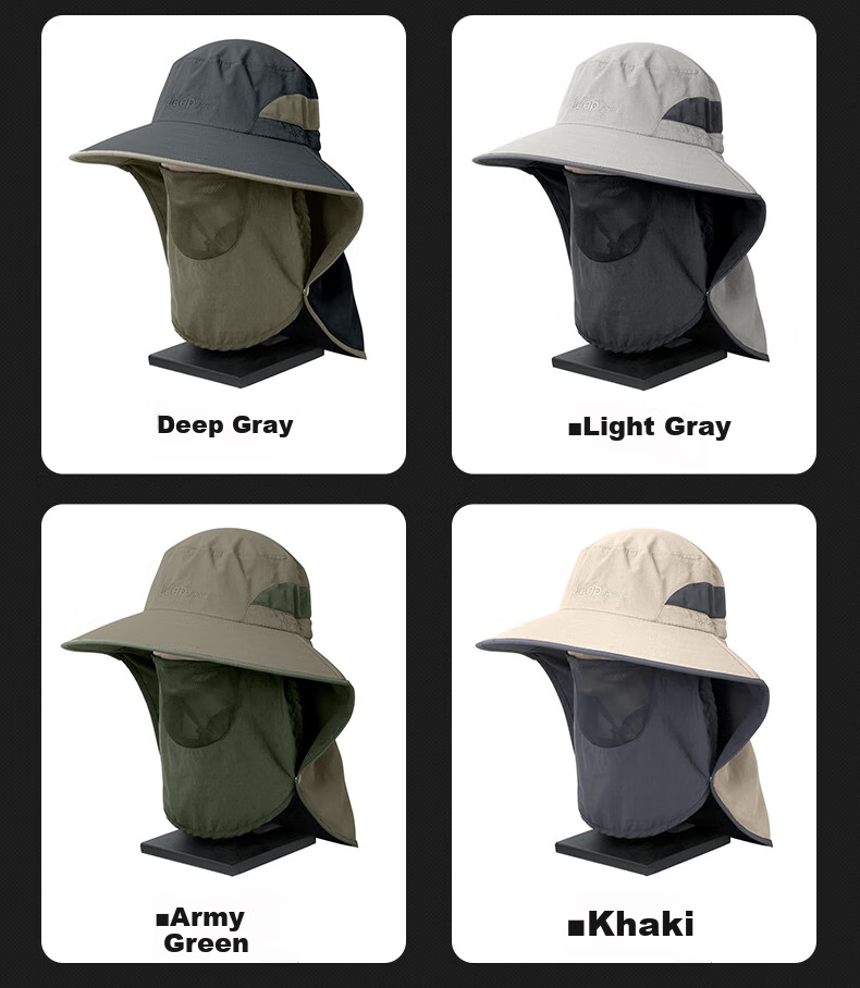 JEEP Hat for Men And Women, All-Season Sun Protection Cap, Casual Outdoor Fisherman Hat, Breathable Neck And Face Protection Sun Hat A0251 7