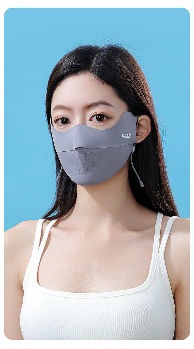 PEAK Eye Protection Corner Sunscreen Mask Unisex Summer Thin UV Protection Ice Silk Black 12