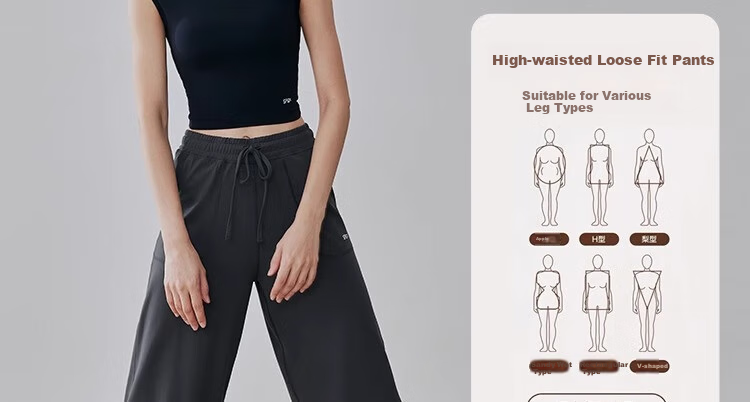 Gigt Women's Straight-Leg Loose-Fit Wide-Leg Yoga Pants for Autumn, Casual Outdoor Wear, Long Pants for Running And Fitness 3