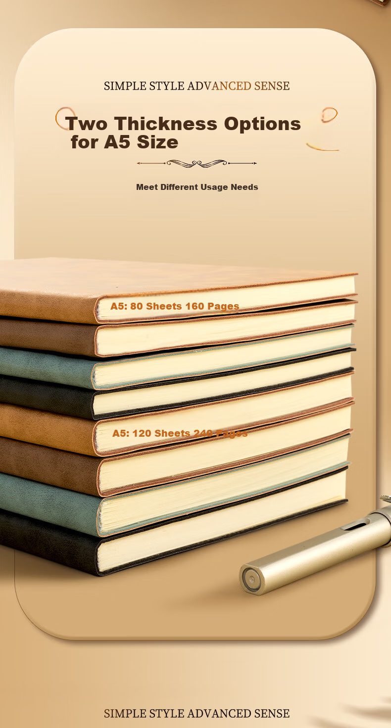 M&G Stationery A5/120 Sheets Meeting Record Sheepskin Leather Cover Notebook, Thick Office Notepad, Business Journal, Gray Single Book APNFC011 8