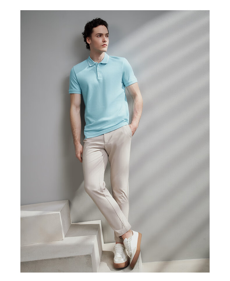 G2000 Cotton Soft Skin Pique Polo Shirt with Contrast Collar Spring Summer Mall Edition Pink Blue M 8