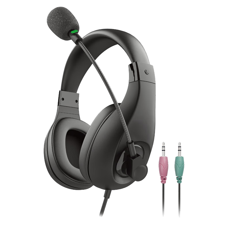DANYIN D310 Headphones Wired English Listening And Speaking Exam Headset with Microphone for Middle And High School Students, Human-Computer Dialogue Training Recording And Repeating Headphones with Microphone And Dual Plug-I